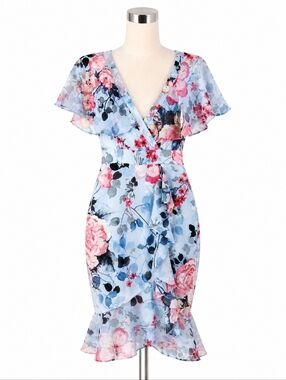 Adrianna Papell | Dresses | Adrianna Papell Metallic Floral Print Jacquard  Boat Neck Fit Flare Dress | Poshmark